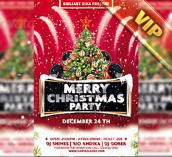 圣诞节海报：Merry Christmas Party Flyer